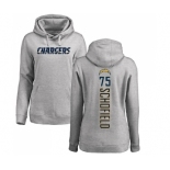 NFL Women's Nike Los Angeles Chargers #75 Michael Schofield Ash Backer Pullover Hoodie