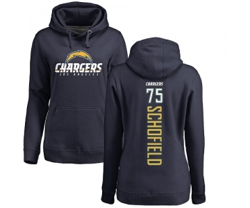 NFL Women's Nike Los Angeles Chargers #75 Michael Schofield Navy Blue Backer Pullover Hoodie