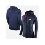 Women Nike San Diego Chargers Full-Zip Performance Hoodie Dark Blue