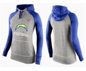 Women Nike San Diego Chargers Performance Hoodie Grey & Blue_1