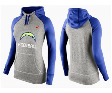 Women Nike San Diego Chargers Performance Hoodie Grey & Blue_1