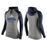 Women Nike San Diego Chargers Performance Hoodie Grey & Dark Blue