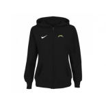 Women San Diego Chargers Stadium Rally Full Zip Hoodie Black