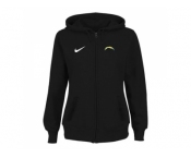 Women San Diego Chargers Stadium Rally Full Zip Hoodie Black