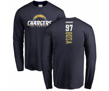 Football Los Angeles Chargers #97 Joey Bosa Navy Blue Backer Long Sleeve T-Shirt