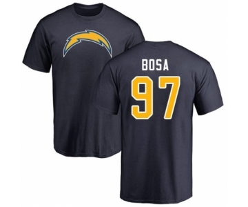 Football Los Angeles Chargers #97 Joey Bosa Navy Blue Name & Number Logo T-Shirt