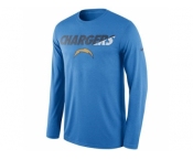 Men's San Diego Chargers Nike Powder Blue Legend Staff Practice Long Sleeves Performance T-Shirt