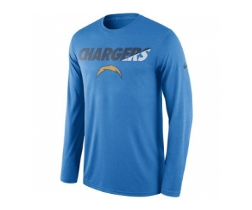 Men's San Diego Chargers Nike Powder Blue Legend Staff Practice Long Sleeves Performance T-Shirt