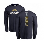 NFL Nike Los Angeles Chargers #4 Michael Badgley Navy Blue Backer Long Sleeve T-Shirt