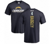 NFL Nike Los Angeles Chargers #4 Michael Badgley Navy Blue Backer T-Shirt