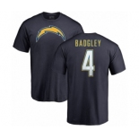 NFL Nike Los Angeles Chargers #4 Michael Badgley Navy Blue Name & Number Logo T-Shirt