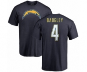 NFL Nike Los Angeles Chargers #4 Michael Badgley Navy Blue Name & Number Logo T-Shirt