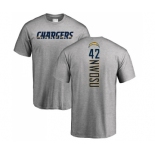 NFL Nike Los Angeles Chargers #42 Uchenna Nwosu Ash Backer T-Shirt