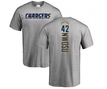 NFL Nike Los Angeles Chargers #42 Uchenna Nwosu Ash Backer T-Shirt