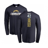 NFL Nike Los Angeles Chargers #42 Uchenna Nwosu Navy Blue Backer Long Sleeve T-Shirt