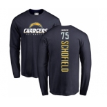 NFL Nike Los Angeles Chargers #75 Michael Schofield Navy Blue Backer Long Sleeve T-Shirt