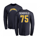 NFL Nike Los Angeles Chargers #75 Michael Schofield Navy Blue Name & Number Logo Long Sleeve T-Shirt