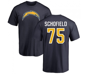 NFL Nike Los Angeles Chargers #75 Michael Schofield Navy Blue Name & Number Logo T-Shirt