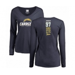 Football Women's Los Angeles Chargers #97 Joey Bosa Navy Blue Backer Long Sleeve T-Shirt