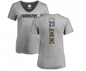 NFL Women's Nike Los Angeles Chargers #23 Rayshawn Jenkins Ash Backer T-Shirt