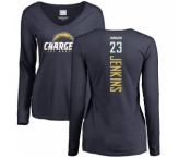 NFL Women's Nike Los Angeles Chargers #23 Rayshawn Jenkins Navy Blue Backer Long Sleeve T-Shirt