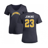 NFL Women's Nike Los Angeles Chargers #23 Rayshawn Jenkins Navy Blue Name & Number Logo T-Shirt