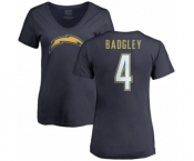 NFL Women's Nike Los Angeles Chargers #4 Michael Badgley Navy Blue Name & Number Logo T-Shirt