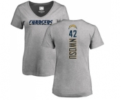 NFL Women's Nike Los Angeles Chargers #42 Uchenna Nwosu Ash Backer T-Shirt