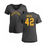 NFL Women's Nike Los Angeles Chargers #42 Uchenna Nwosu Ash One Color T-Shirt