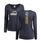 NFL Women's Nike Los Angeles Chargers #42 Uchenna Nwosu Navy Blue Backer Long Sleeve T-Shirt