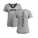 NFL Women's Nike Los Angeles Chargers #75 Michael Schofield Ash Backer T-Shirt