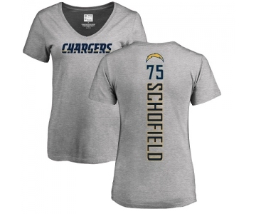 NFL Women's Nike Los Angeles Chargers #75 Michael Schofield Ash Backer T-Shirt