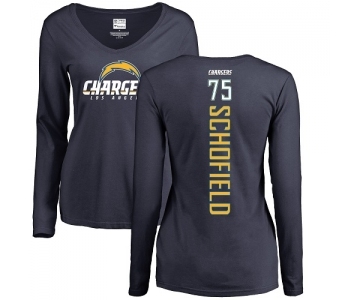 NFL Women's Nike Los Angeles Chargers #75 Michael Schofield Navy Blue Backer Long Sleeve T-Shirt