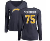 NFL Women's Nike Los Angeles Chargers #75 Michael Schofield Navy Blue Name & Number Logo Long Sleeve T-Shirt