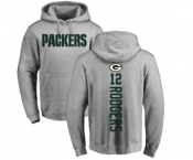 Football Green Bay Packers #12 Aaron Rodgers Ash Backer Hoodie