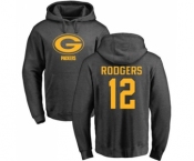 Football Green Bay Packers #12 Aaron Rodgers Ash One Color Pullover Hoodie