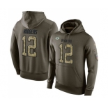 Football Green Bay Packers #12 Aaron Rodgers Green Salute To Service Men's Pullover Hoodie