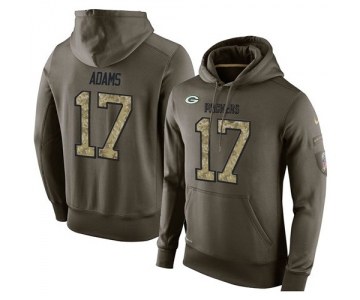 Football Green Bay Packers #17 Davante Adams Green Salute To Service Men's Pullover Hoodie