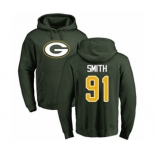 Football Green Bay Packers #91 Preston Smith Green Name & Number Logo Pullover Hoodie