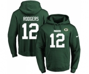 Football Men's Green Bay Packers #12 Aaron Rodgers Green Name & Number Pullover Hoodie