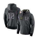 Football Men's Green Bay Packers #12 Aaron Rodgers Stitched Black Anthracite Salute to Service Player Performance Hoodie