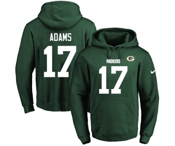 Football Men's Green Bay Packers #17 Davante Adams Green Name & Number Pullover Hoodie