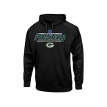 Green Bay Packers Majestic Black Synthetic Hoodie Sweatshirt