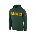 Green Bay Packers Nike Green KO Wordmark Performance Hoodie