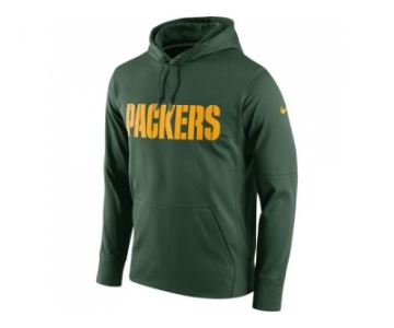 Men Green Bay Packers Nike Green Circuit Wordmark Essential Performance Pullover Hoodie