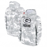 Men's Green Bay Packers 2024 Arctic Camo Salute To Service Club Fleece Pullover Hoodie