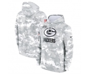 Men's Green Bay Packers 2024 Arctic Camo Salute To Service Club Fleece Pullover Hoodie