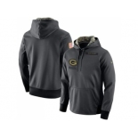 Men's Green Bay Packers Nike Anthracite Salute to Service Player Performance Hoodie