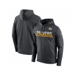 Men's Green Bay Packers Nike Anthracite Sideline Circuit Pullover Performance Hoodie