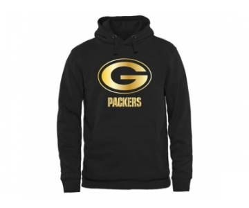 Men''s Green Bay Packers Pro Line Black Gold Collection Pullover Hoodie